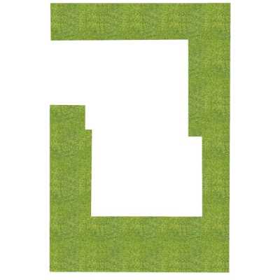 Labai sudėtingas vejos plotas